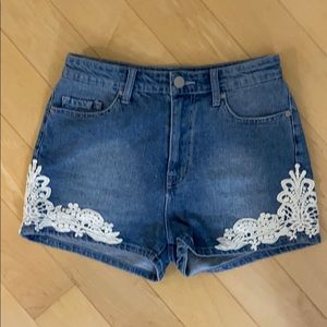 High Waisted BDG Short Shorts with Lace